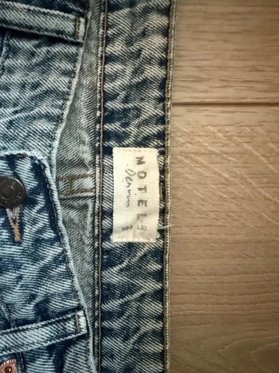 Motel Rocks Light Wash Blue Wide Leg Jeans - Picture 2 of 4